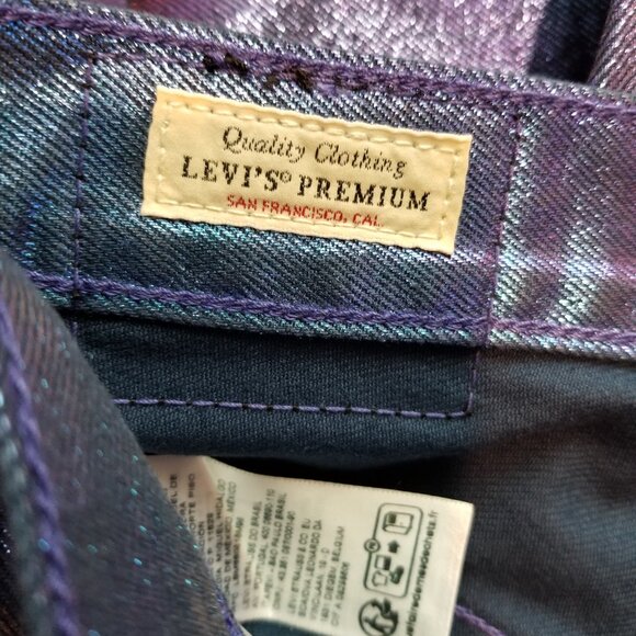 Levi's Size 26 Premium Ribcage Straight Ankle Candy Purple Iridescent Jeans NWT - Picture 9 of 12